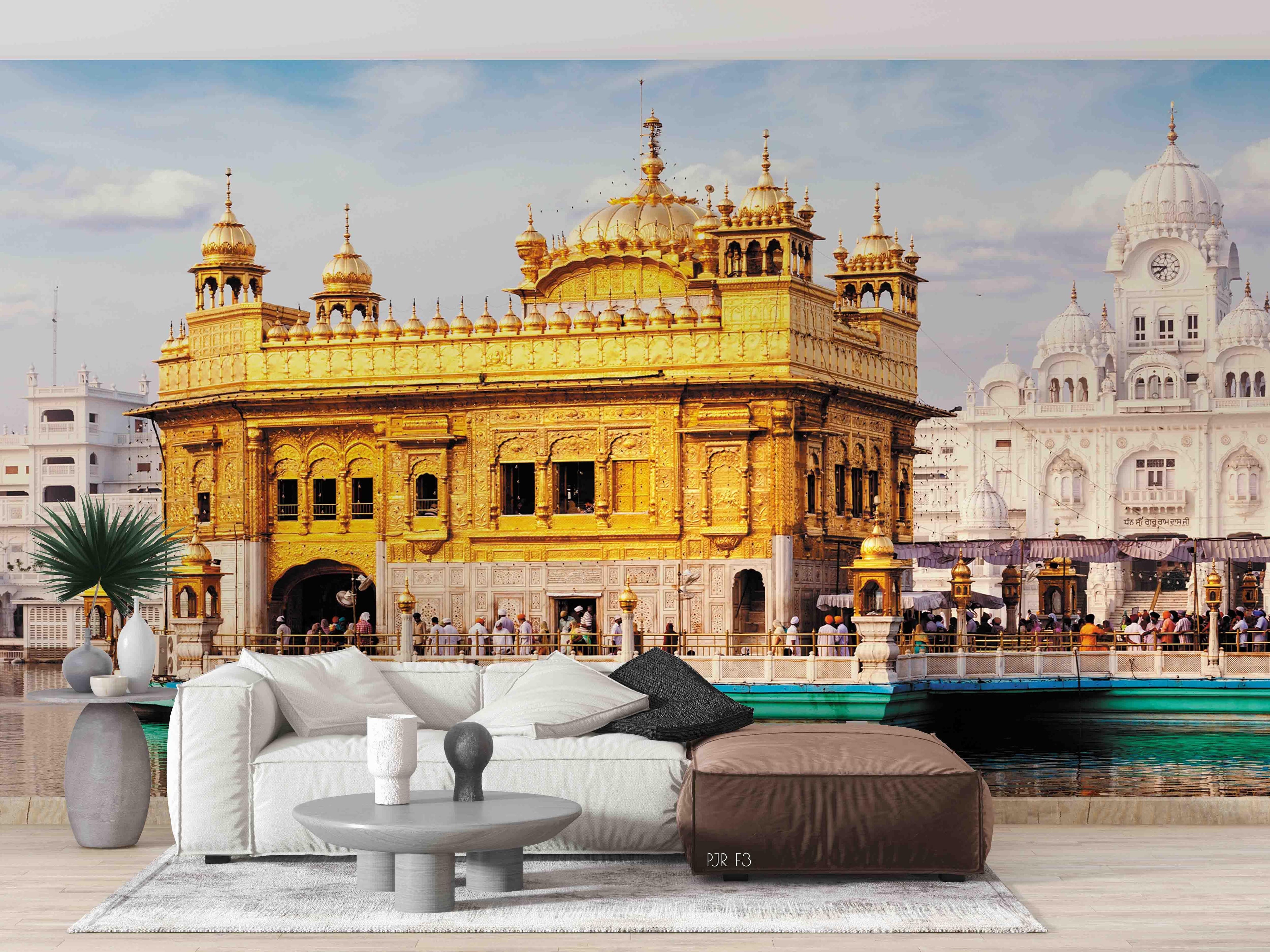 3D Golden Temple Architecture Wall Mural Wallpaper LXL 811- Jess Art Decoration
