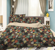 3D Cartoon Animal Leavess Owl Pattern Quilt Cover Set Bedding Set Duvet Cover Pillowcases WJ 9705- Jess Art Decoration