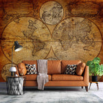 3D World Map Khaki Wall Mural Wallpaper A293 LQH- Jess Art Decoration