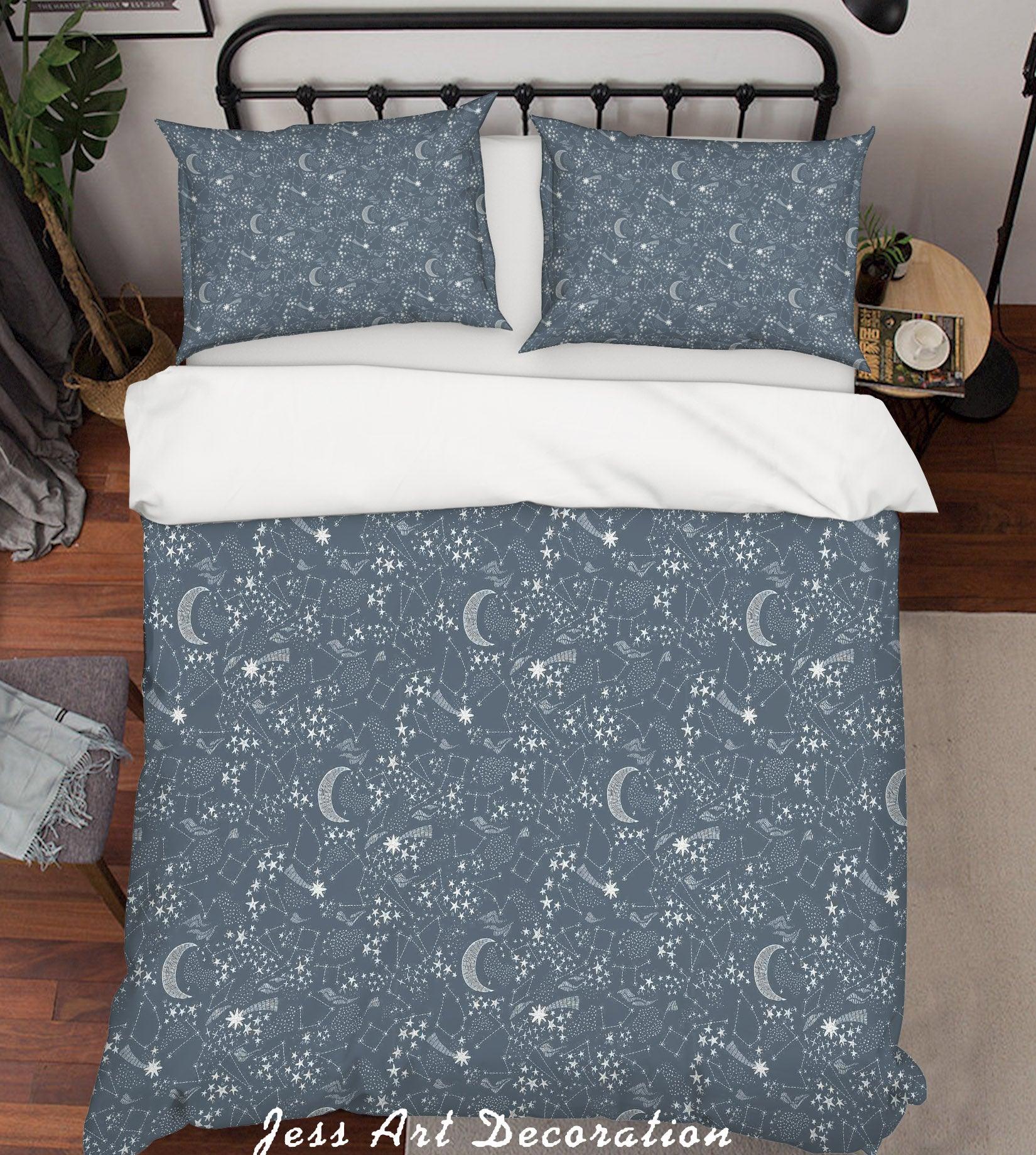 3D Abstract Moon Star Pattern Quilt Cover Set Bedding Set Duvet Cover Pillowcases WJ 6874- Jess Art Decoration