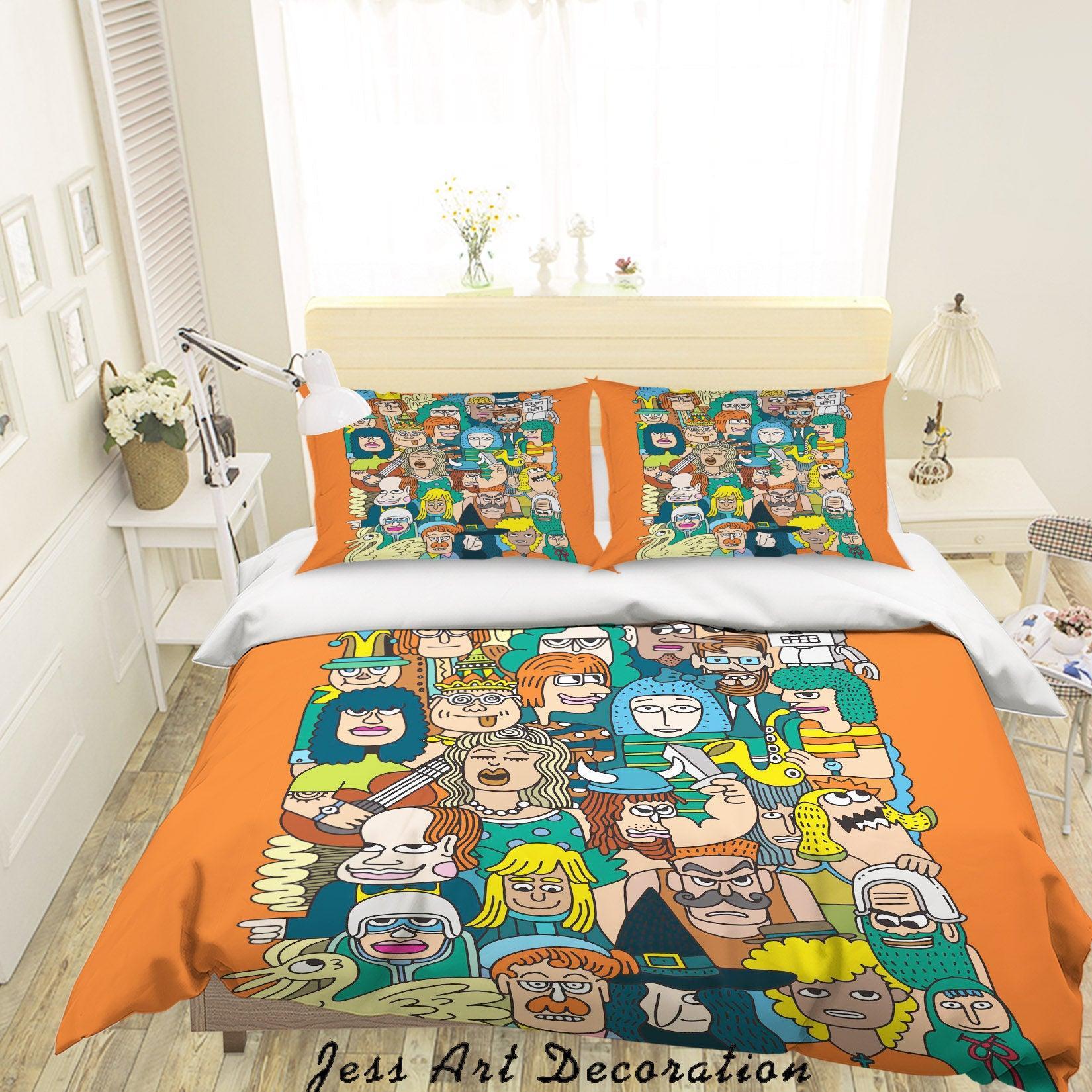 3D Graffiti Colorful Figure Quilt Cover Set Bedding Set Duvet Cover Pillowcases LXL- Jess Art Decoration