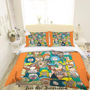 3D Graffiti Colorful Figure Quilt Cover Set Bedding Set Duvet Cover Pillowcases LXL- Jess Art Decoration