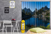 3D Mountain Forest Lake Nature Landscape Curtains and Drapes LQH 77- Jess Art Decoration