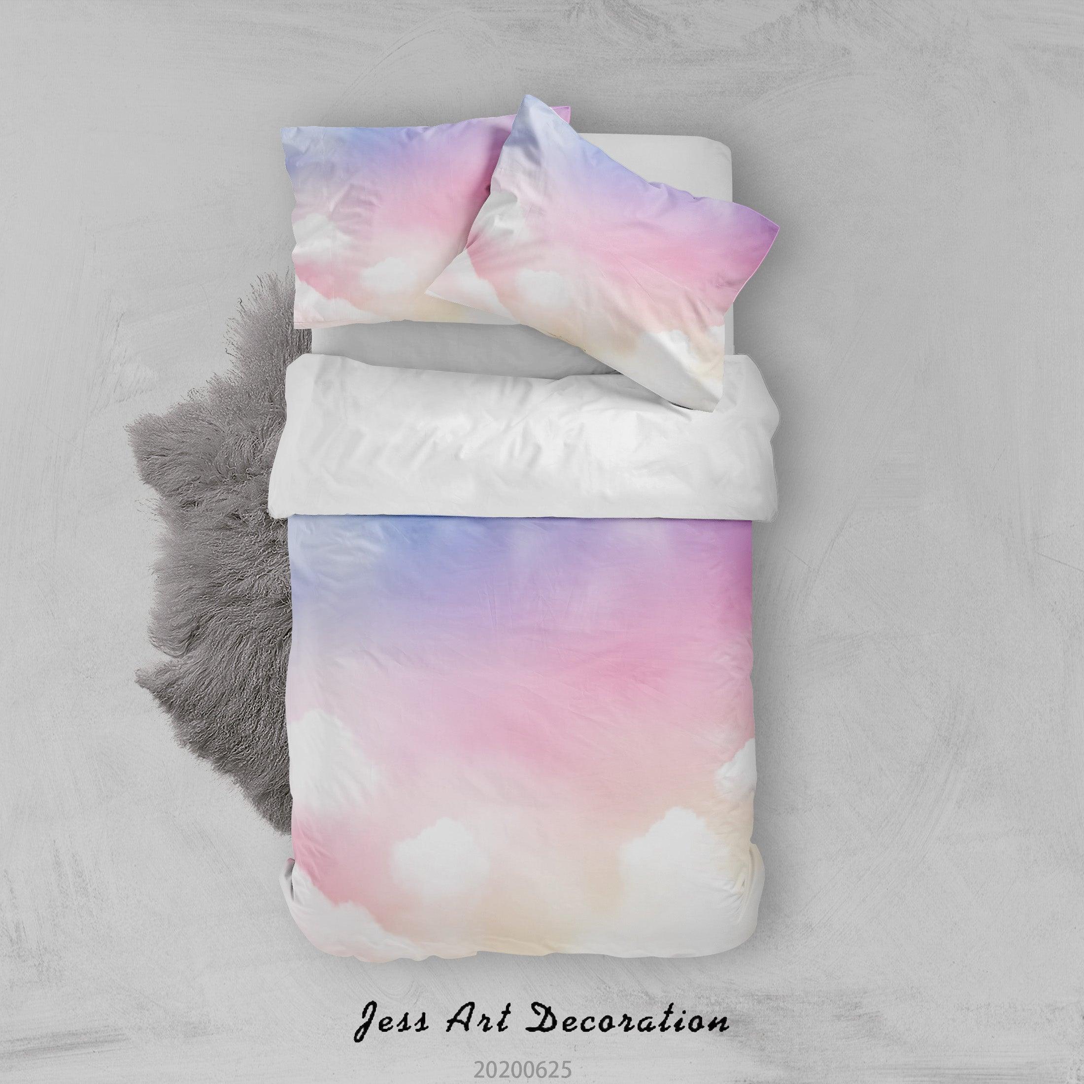 3D Pink Sky Clouds Quilt Cover Set Bedding Set Duvet Cover Pillowcases SF73- Jess Art Decoration