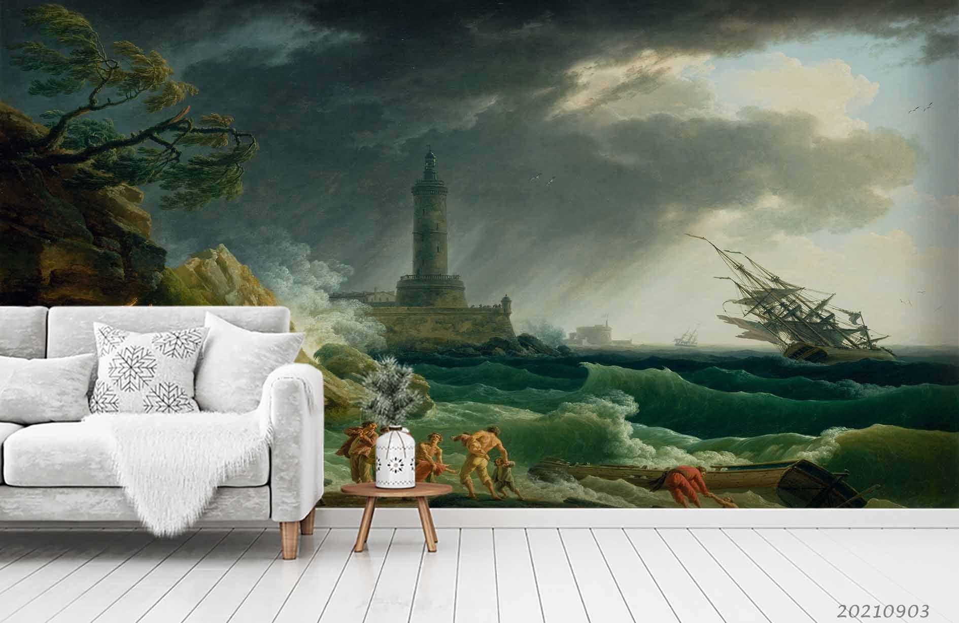 3D Landscape Oil Painting Wall Mural Wallpaper LQH 106- Jess Art Decoration