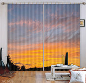 3D Woods Golden Sky Scenery Curtains and Drapes GD 1991- Jess Art Decoration