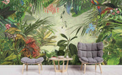 3D Hand Drawn Tropical Jungle Leaf Wall Mural Wallpaper LQH 4- Jess Art Decoration