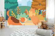 3D Cartoon Forest Animals Wall Mural Wallpaper 46- Jess Art Decoration