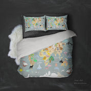 3D Grey World Map Quilt Cover Set Bedding Set Pillowcases 249- Jess Art Decoration