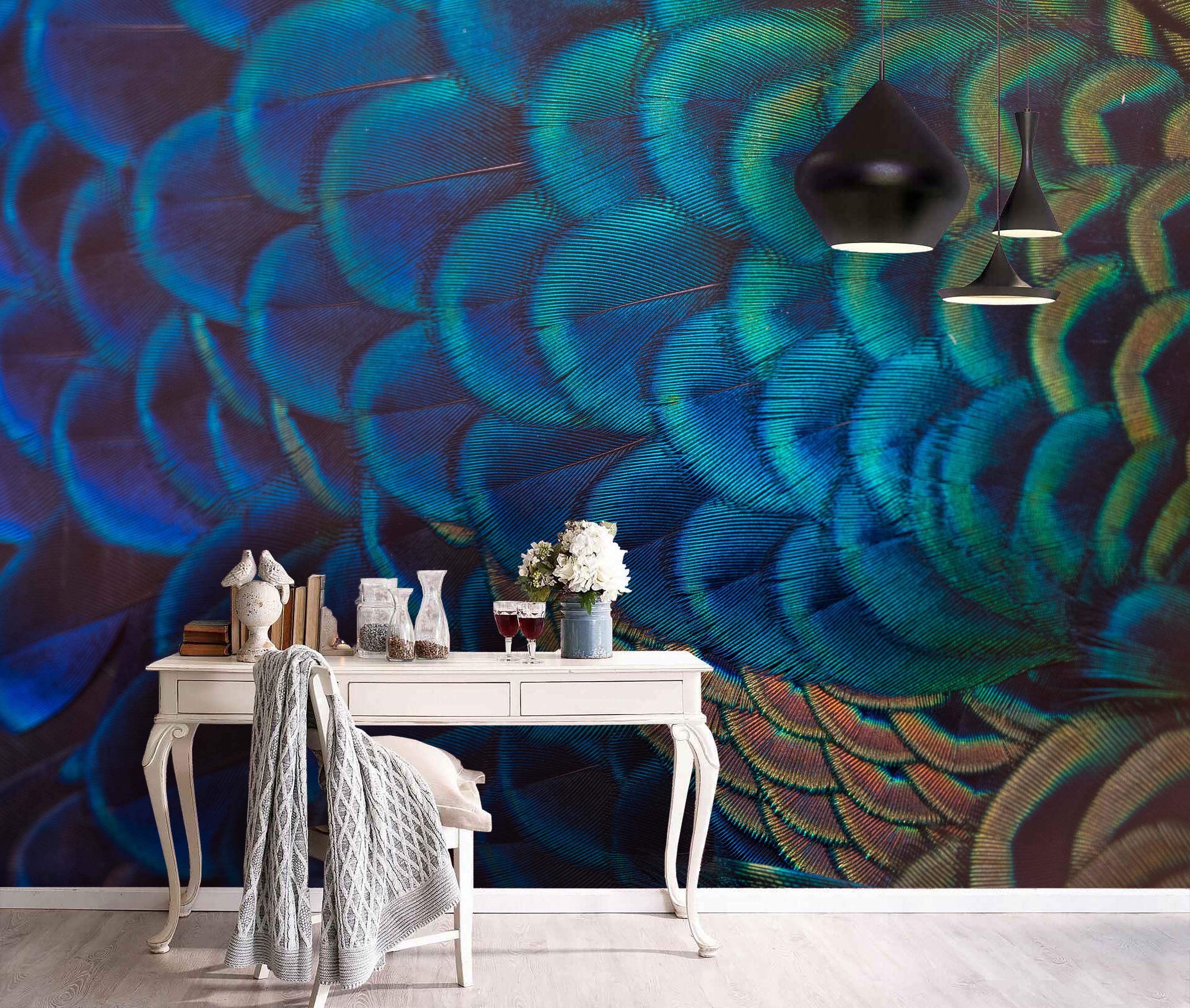 3D Color Feather Art  Wall Mural Wallpaper 151- Jess Art Decoration
