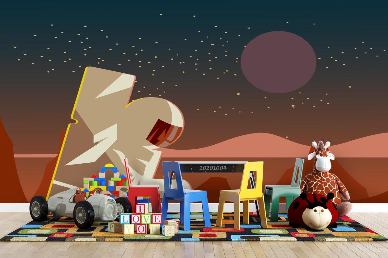 3D Cartoon Planet Astronaut Wall Mural Wallpaper WJ 1510- Jess Art Decoration