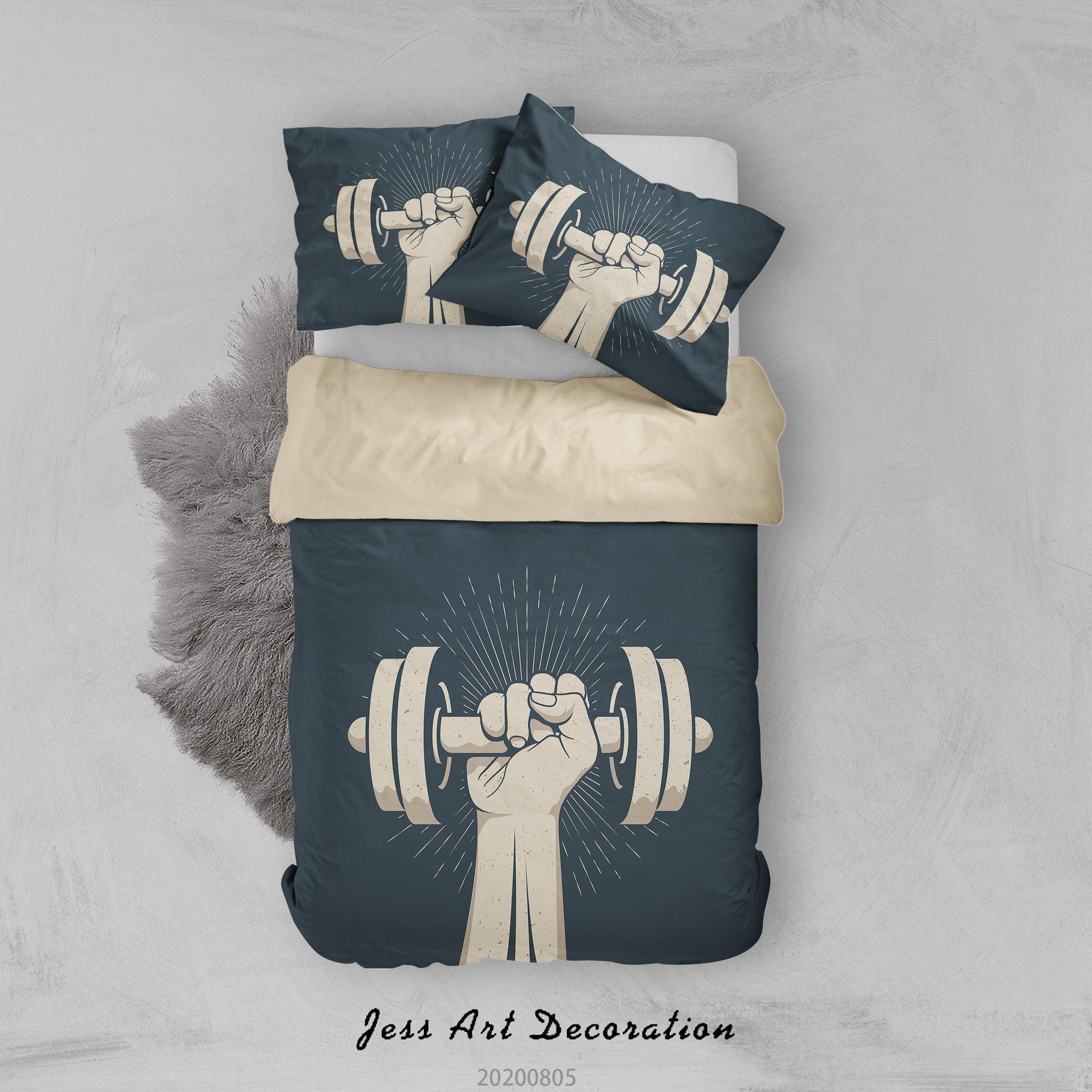 3D Strength Barbell Quilt Cover Set Bedding Set Duvet Cover Pillowcases LXL 72- Jess Art Decoration