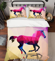 3D Geometry Horse Quilt Cover Set Bedding Set Duvet Cover Pillowcases SF119- Jess Art Decoration