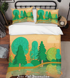 3D Cartoon Green Plant Quilt Cover Set Bedding Set Pillowcases 3- Jess Art Decoration