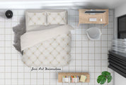 3D White Geometric Pattern Quilt Cover Set Bedding Set Duvet Cover Pillowcases 126- Jess Art Decoration