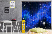 3D Blue Starry Sky Galaxy Curtains and Drapes LQH 62- Jess Art Decoration