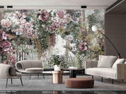 3D Pastoral Pink Floral Pattern Wall Mural Wallpaper GD 3760- Jess Art Decoration