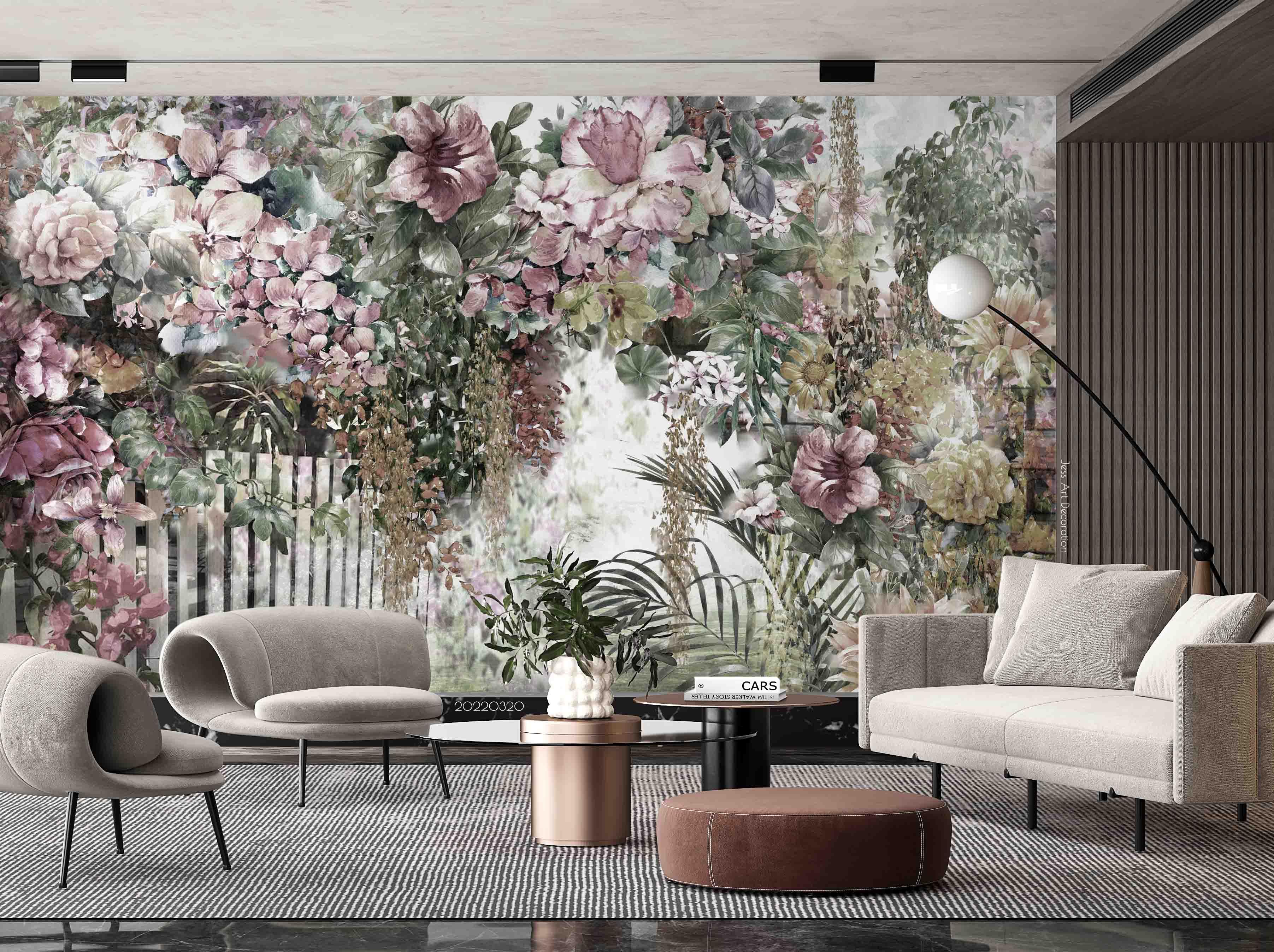 3D Pastoral Pink Floral Pattern Wall Mural Wallpaper GD 3760- Jess Art Decoration