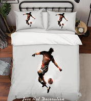 3D Soccer Player Quilt Cover Set Bedding Set Pillowcases 04- Jess Art Decoration