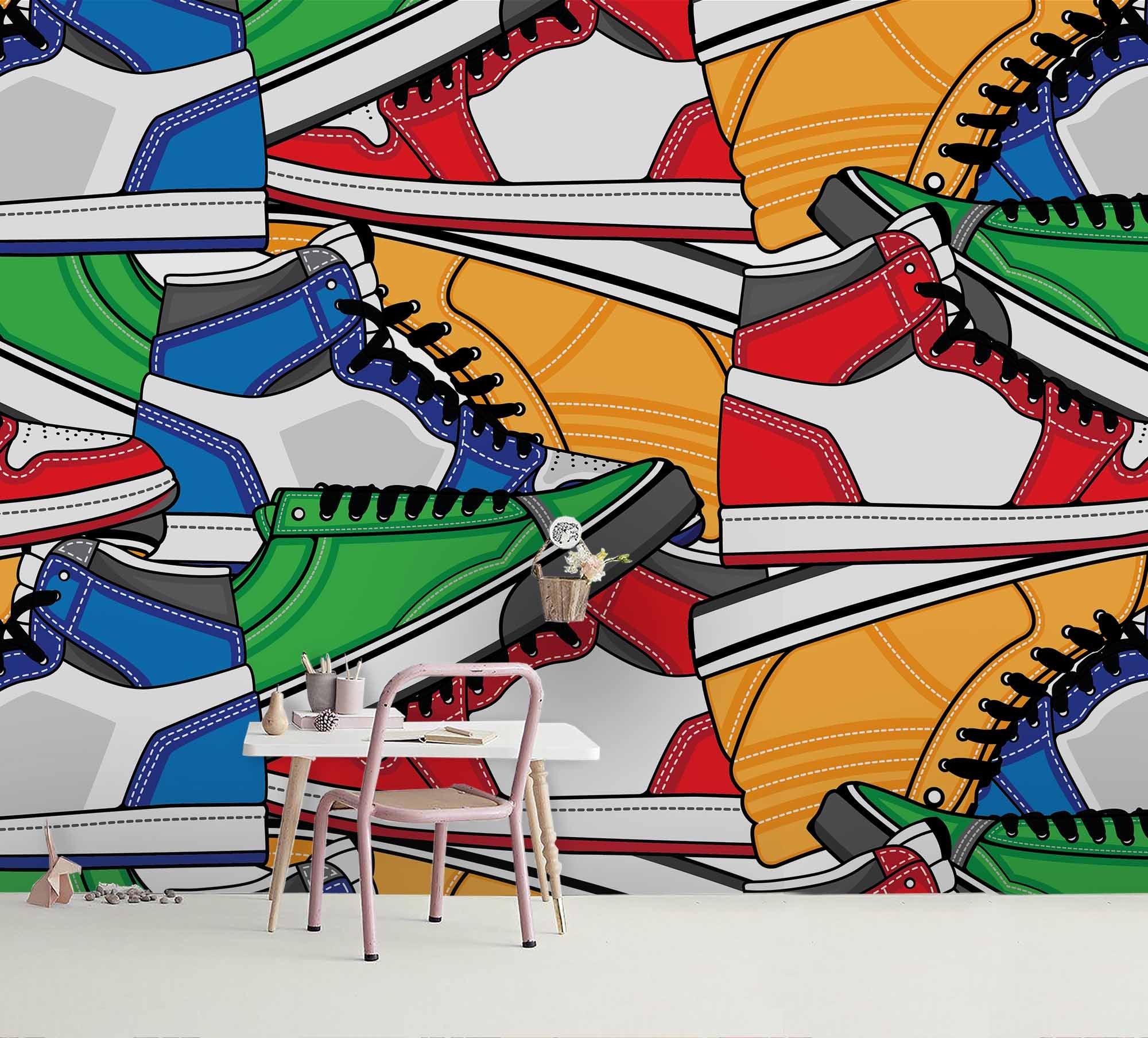 3D Color Skateboard Shoes Wall Mural Wallpaper 21- Jess Art Decoration