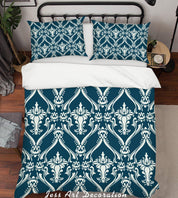 3D White Plates Pattern Quilt Cover Set Bedding Set Pillowcases 315- Jess Art Decoration