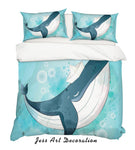 3D Cartoon Blue Dolphin Quilt Cover Set Bedding Set Pillowcases 128- Jess Art Decoration