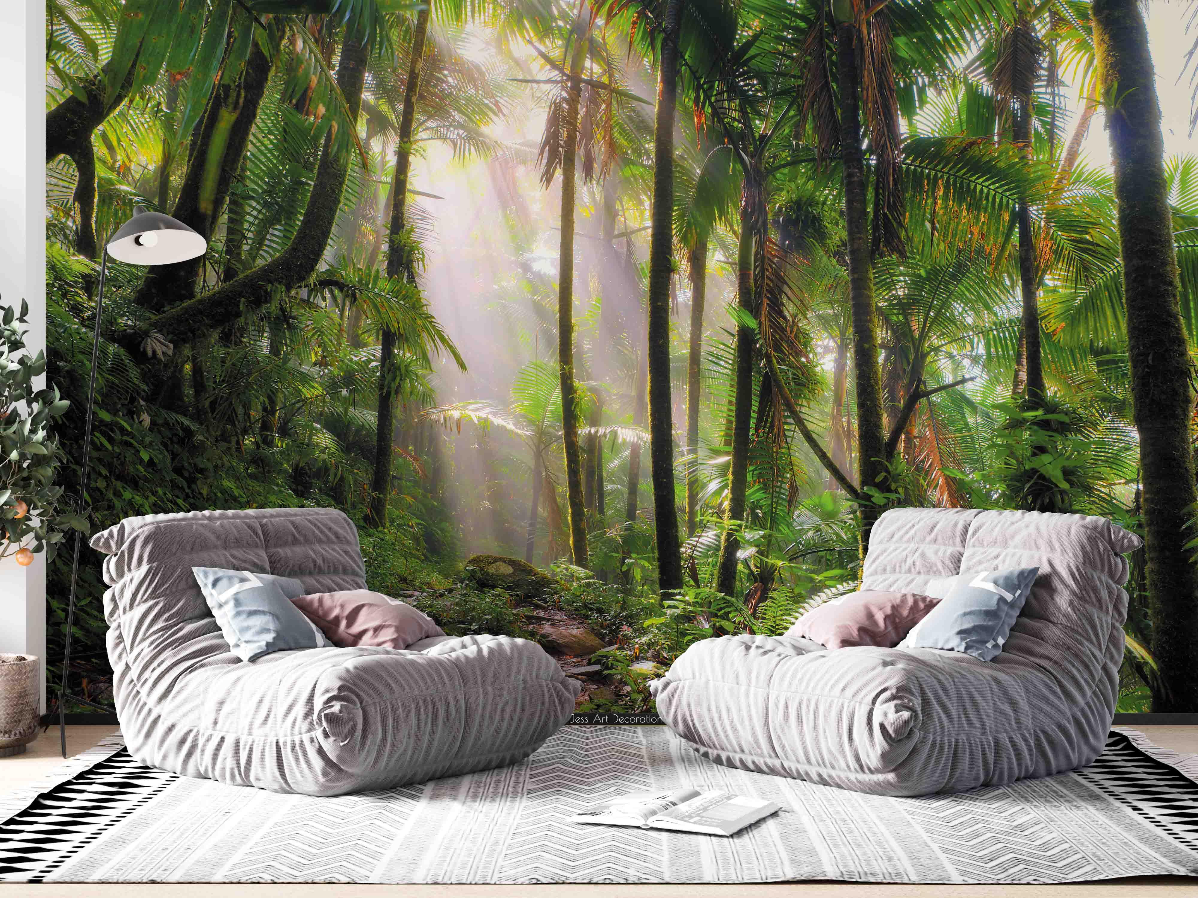 3D Forest Sunbeam Plant Leaf Wall Mural Wallpaper GD 2733- Jess Art Decoration