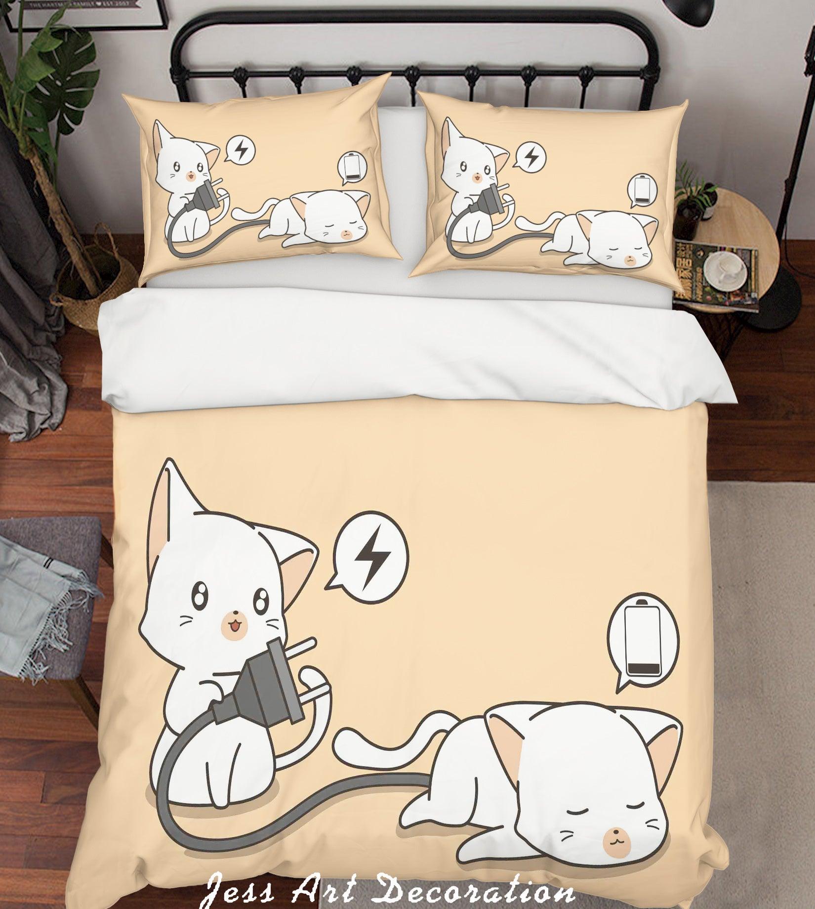 3D Color Cartoon Kitten Quilt Cover Set Bedding Set Pillowcases  32- Jess Art Decoration