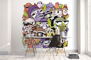 3D Abstract Monster Graffiti Wall Mural Wallpaper 276- Jess Art Decoration