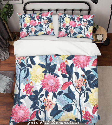 3D Colored Flowers Quilt Cover Set Bedding Set Pillowcases  13- Jess Art Decoration