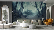 3D Plant Tree Trunk Dead Leaves Fog Blue Landscape Wall Mural Wallpaper LLL 1798- Jess Art Decoration