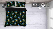 3D Hand Drawn Green Leaf Blue Bird Quilt Cover Set Bedding Set Duvet Cover Pillowcases 7- Jess Art Decoration