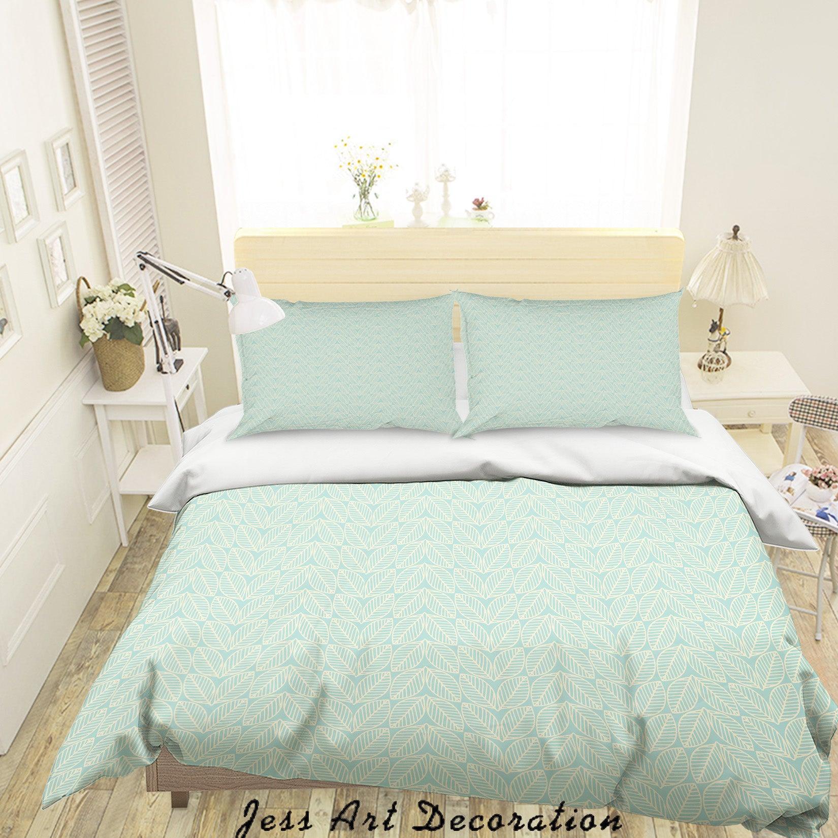 3D Green Leaves Quilt Cover Set Bedding Set Duvet Cover Pillowcases SF40- Jess Art Decoration