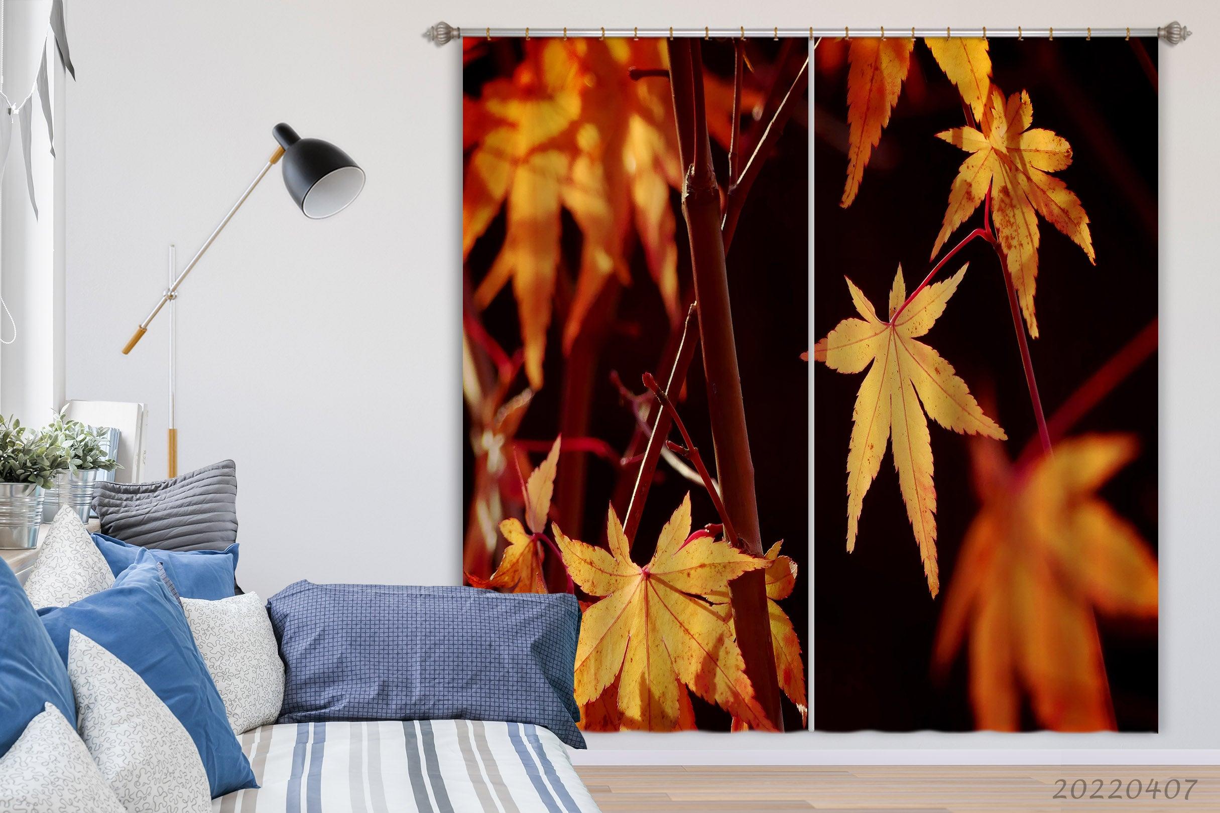 3D Tree Nature Branches Leaves Plant Sunlight Curtains and Drapes GD 3454- Jess Art Decoration