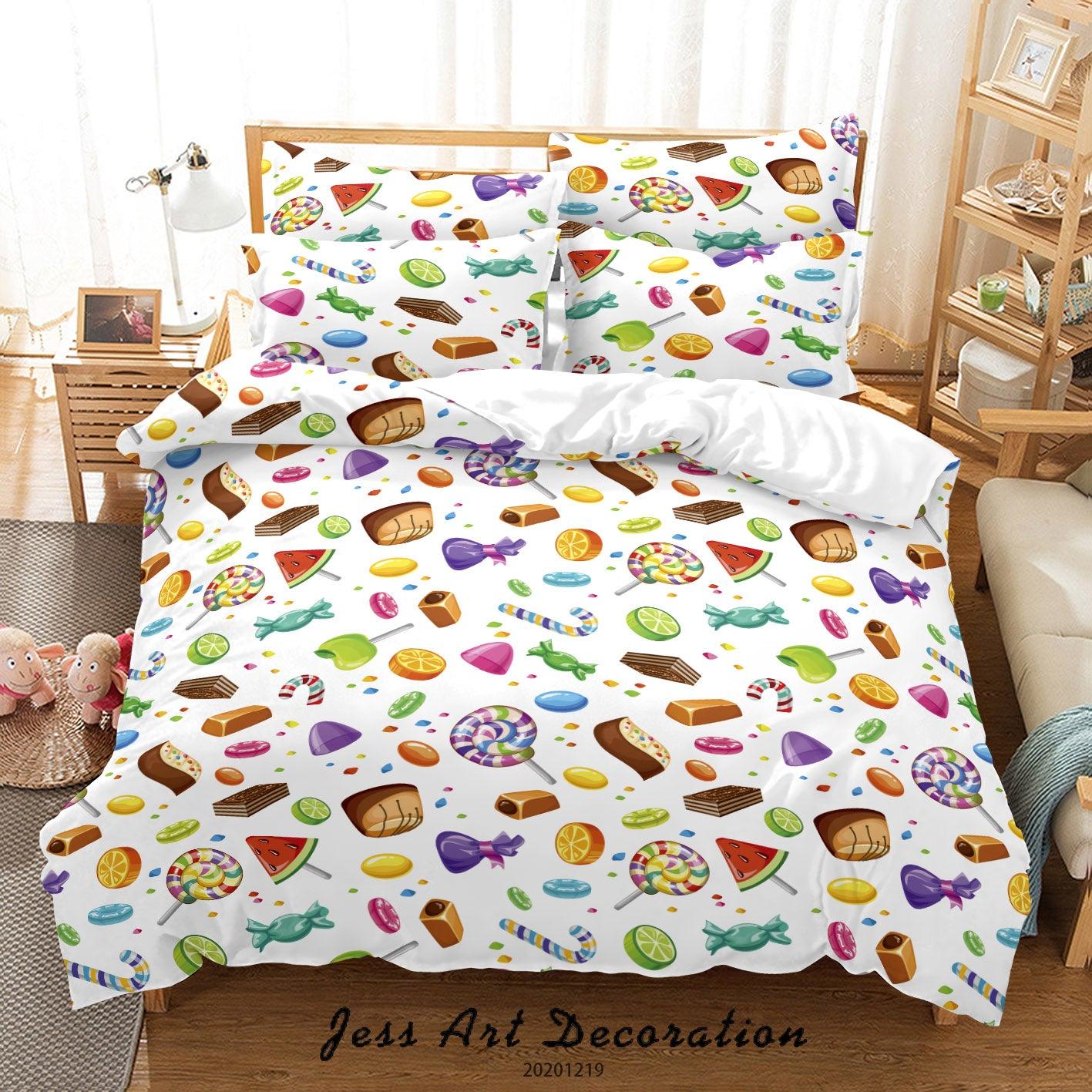 3D Hand Drawn Food Dessert Candy Quilt Cover Set Bedding Set Duvet Cover Pillowcases 11- Jess Art Decoration