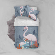 3D Dandelion Reed Flamingo Quilt Cover Set Bedding Set Pillowcases 26- Jess Art Decoration