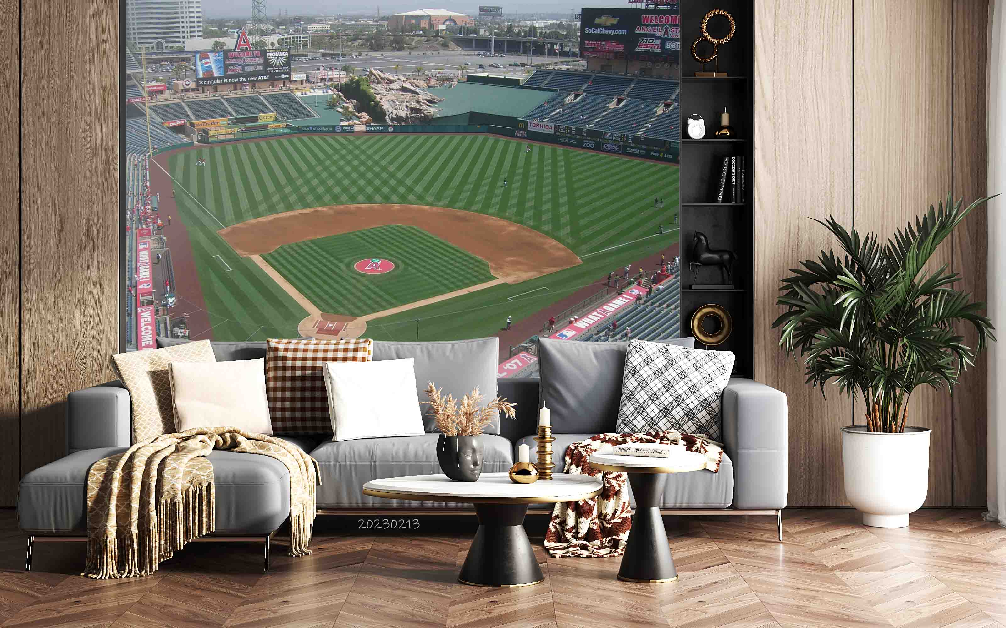 3D Anaheim Angel Stadium Wall Mural Wallpaper GD 1560- Jess Art Decoration