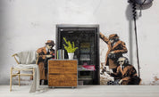 3D Banksy Spy Booth Color Retro Wall Mural Wallpaper ZY D56- Jess Art Decoration