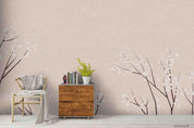 3D Hand Drawn White Floral Tree Plant Wall Mural Wallpaper LXL- Jess Art Decoration