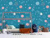 3D Blue Space Star Track Planet Sun Earth Wall Mural Wallpaper LXL- Jess Art Decoration
