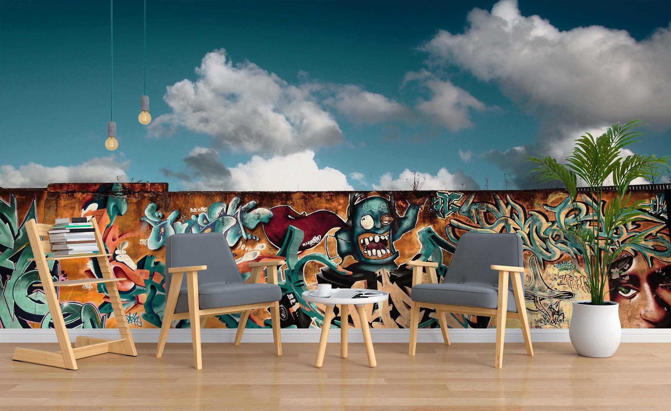 3D Street Graffiti Wall Mural Wallpaper sww  203- Jess Art Decoration