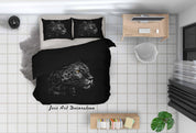 3D Leopard Portrait Isolate Quilt Cover Set Bedding Set Duvet Cover Pillowcases WJ 1965- Jess Art Decoration