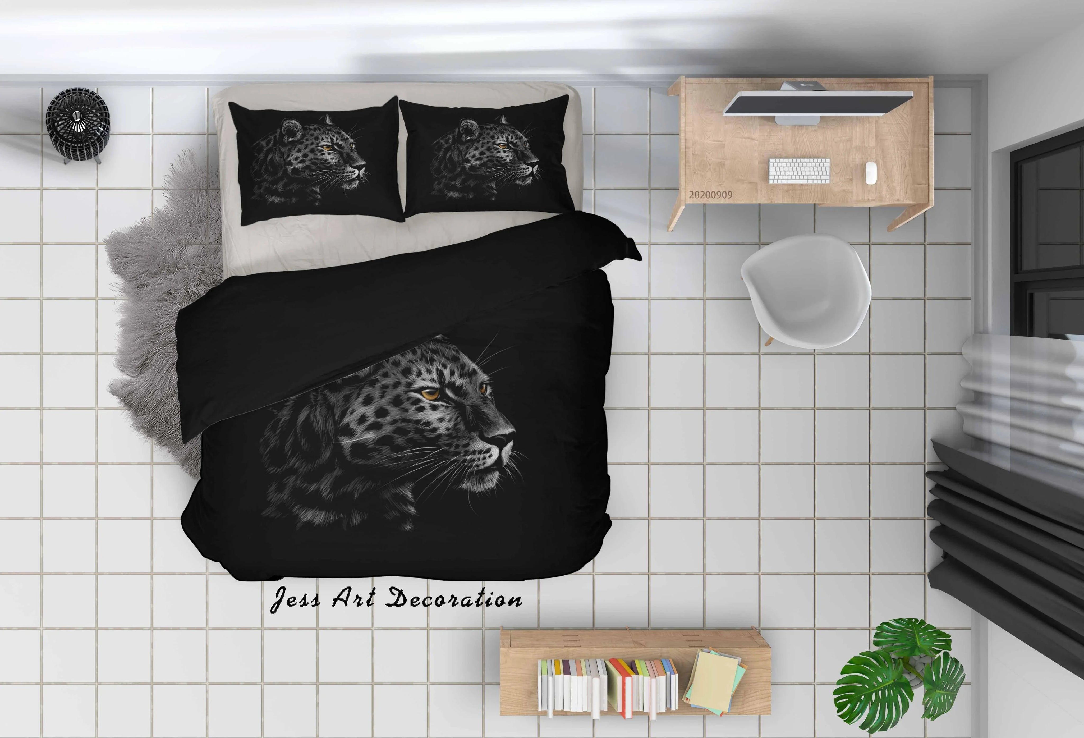 3D Leopard Portrait Isolate Quilt Cover Set Bedding Set Duvet Cover Pillowcases WJ 1965- Jess Art Decoration