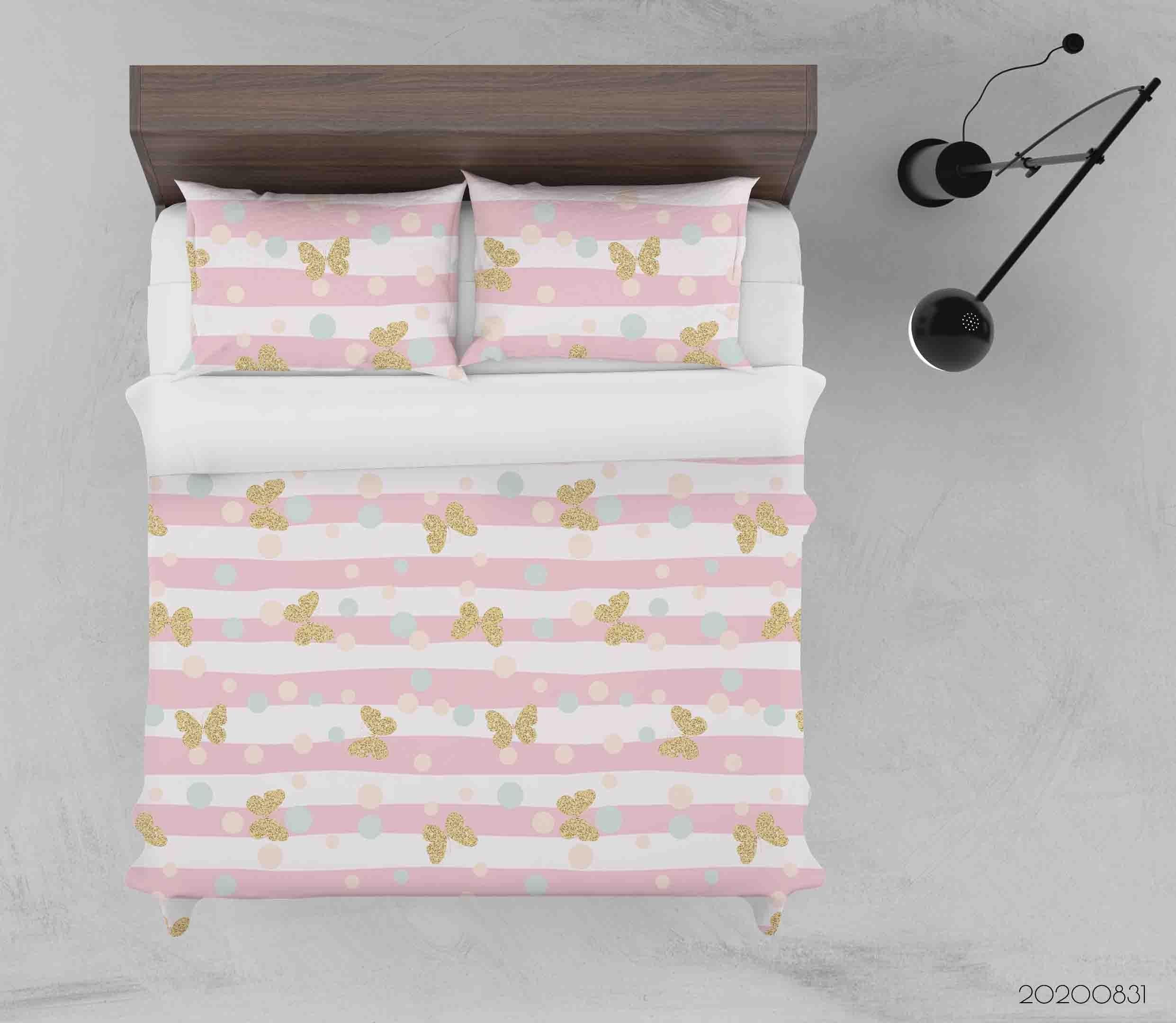 3D Watercolour Butterfly Pattern Quilt Cover Set Bedding Set Duvet Cover Pillowcases WJ 3438- Jess Art Decoration