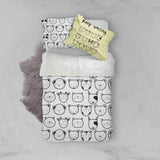 3D Black White Animal Cat Monkey Fox Bear Giraffe Quilt Cover Set Bedding Set Pillowcases 74- Jess Art Decoration