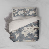 3D Gray World Map Transportation Quilt Cover Set Bedding Set Pillowcases 30- Jess Art Decoration