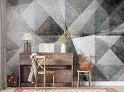 3D Abstract Geometric Grey Marble Texture Wall Mural Wallpaper GD 3867- Jess Art Decoration