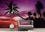 3D Tropical Coconut Tree Sea Sunset Wall Mural Wallpaper 111- Jess Art Decoration