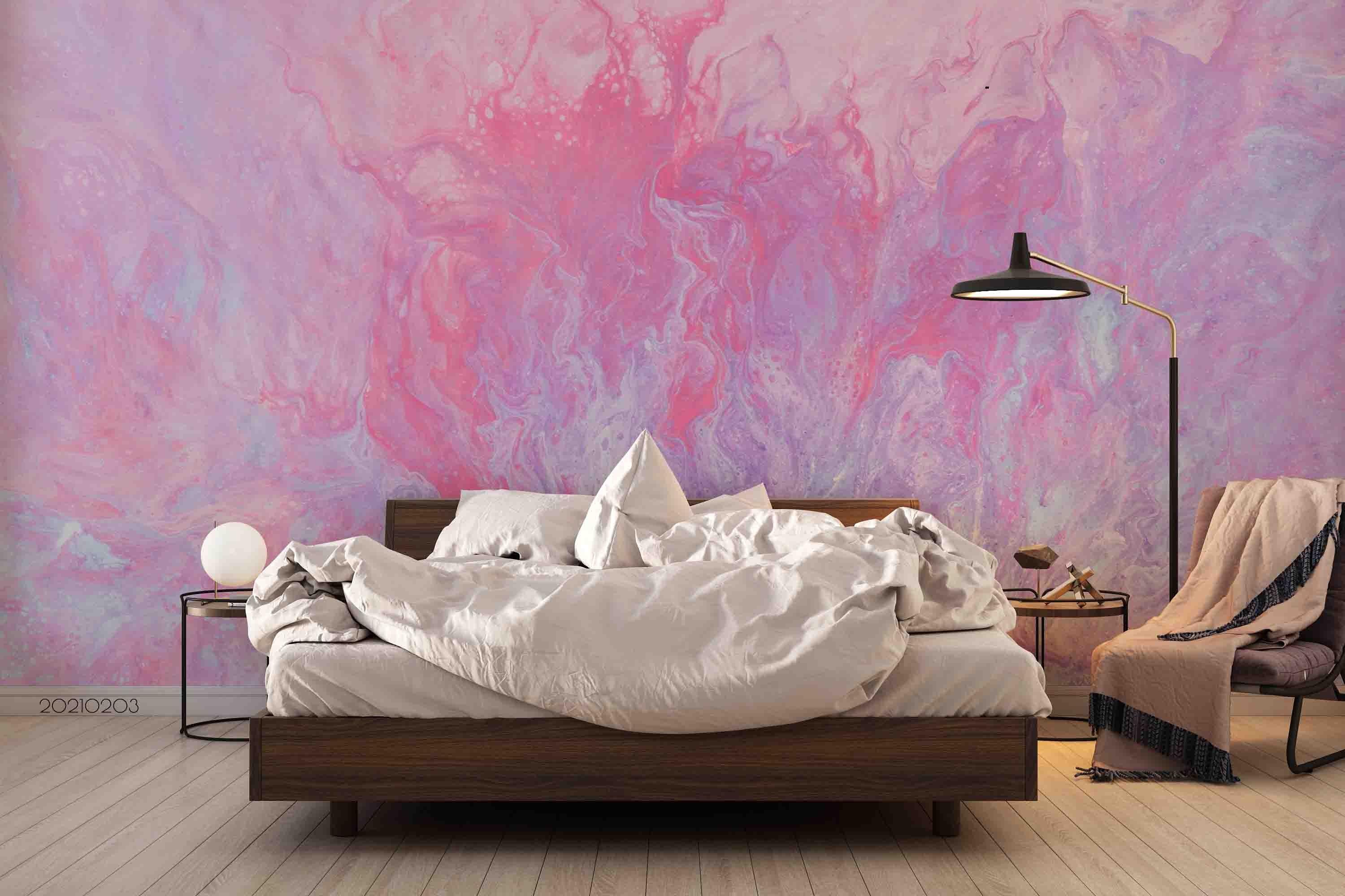 3D Abstract Pink Blue Marble Texture Wall Mural Wallpaper LQH 15- Jess Art Decoration