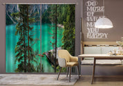 3D Mountain Green Lake Metasequoia Curtains and Drapes GD 1779- Jess Art Decoration